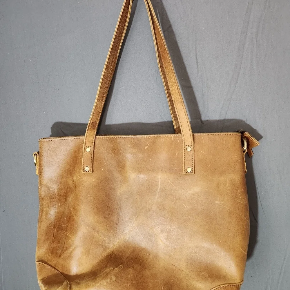 Vintage Montana Hudson Eva Leather Zip Tote Bag